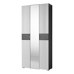 Bílá šatní skříň  s antracitově šedými detaily Germania Alameda