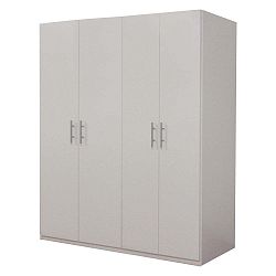 Bílá šatní skříň se 4 dvířky Evergreen House Kristen