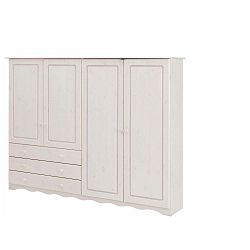 Bílá šatní skříň z masivního borovicového dřeva Støraa Amanda Duro