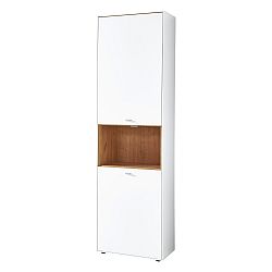 Bílá skříňka s detaily v dekoru dubového dřeva Germania Design2