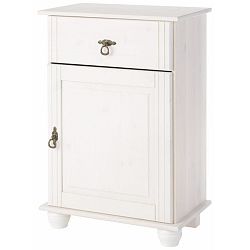 Bílá skříňka z masivního borovicového dřeva Støraa Fiona