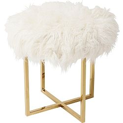 Bílá stolička s detaily ve zlaté barvě Kare Design Mr Fluffy