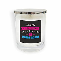 Bílá svíčka North Carolina Scandinavian Home Decors Motto Glass Candle V17