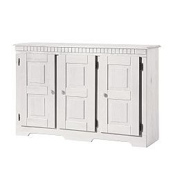 Bílá třídveřová komoda z masivního borovicového dřeva   Støraa Linda