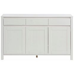 Bílá třídveřová komoda  z masivního borovicového dřeva Støraa Salento