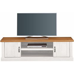 Bílá TV komoda z masivního borovicového dřeva Støraa Marika