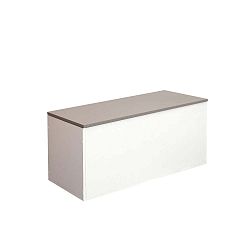 Bílá úložná truhla s šedohnědým víkem TemaHome Knight