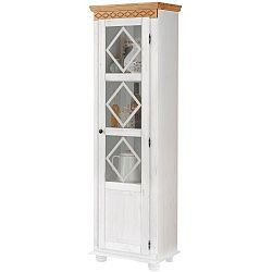 Bílá vitrína z borovicového dřeva s otevíráním doprava Støraa Seattle