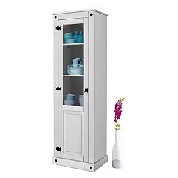 Bílá vitrína z masivního borovicového dřeva  Støraa Alfredo