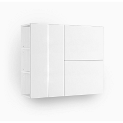 Bílá závěsná komoda se 2 dveřmi a boční nikou Jitona Mamma