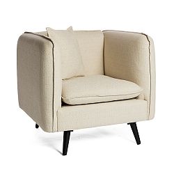 Bílé křeslo s nohami z kaučukovníkového dřeva Simla Simple