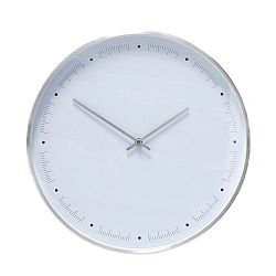 Bílé nástěnné hodiny s rámečkem ve stříbrné barvě Hübsch Ibtre, ø 40 cm