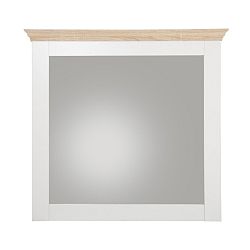 Bílé nástěnné zrcadlo s detaily v dubovém dekoru Støraa Bruce