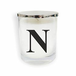 Bílo-černá svíčka North Carolina Scandinavian Home Decors Monogram Glass Candle N