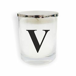 Bílo-černá svíčka North Carolina Scandinavian Home Decors Monogram Glass Candle V