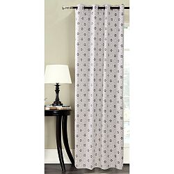 Bílo-černý vzorovaný závěs z mikrovlákna DecoKing Snowynight, 140 x 245 cm