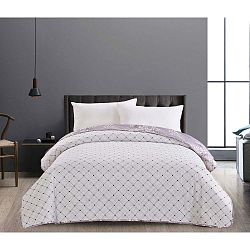 Bílo-fialový oboustranný přehoz z mikrovlákna DecoKing Hypnosis Calluna, 210 x 170 cm