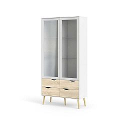 Bílo-hnědá vitrína Evergreen House Homie, výška 200 cm