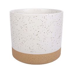 Bílo-hnědý keramický květináč Vox Caps, výška 18 cm