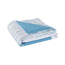 Bílo-modrý oboustranný přehoz z mikrovlákna DecoKing Alhambra, 170 x 220 cm