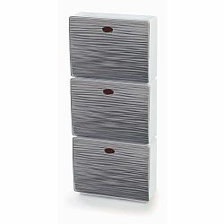 Bílo-šedý plastový výklopný  botník Tris Wave – Domopak