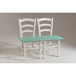 Bílo-zelená dřevěná lavice pro dva Castagnetti Fir