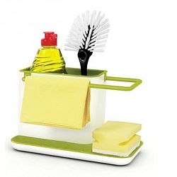 Bílo-zelený kuchyňský stojánek na mycí prostředky Joseph Joseph Caddy Sink Tidy