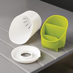 Bílo-zelený odkapávací stojánek na příbory Joseph Joseph Dock