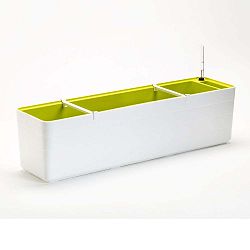 Bílo-zelený samozavlažovací truhlík Plastia Berberis , délka 78 cm