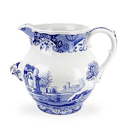 Bílomodrý porcelánový džbán na mléko Spode Blue Italian, 10 l