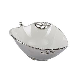 Bílostříbrná dekorativní keramická miska Mauro Ferretti Apple