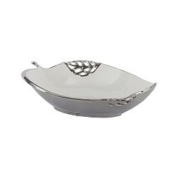 Bílostříbrná dekorativní keramická miska Mauro Ferretti Apple Grande