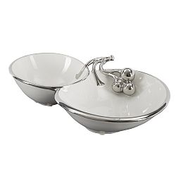 Bílostříbrná dekorativní keramická miska Mauro Ferretti Balloons