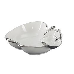 Bílostříbrná dekorativní keramická miska Mauro Ferretti Double Apple