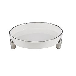 Bílostříbrná dekorativní keramická miska Mauro Ferretti Tasche Pin Grande