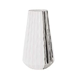 Bílostříbrná keramická váza Mauro Ferretti Frise, 16,5 x 30 cm