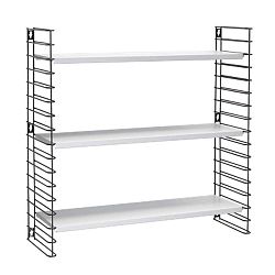 Bílý 3patrový regál s černými policemi Metaltex Libro