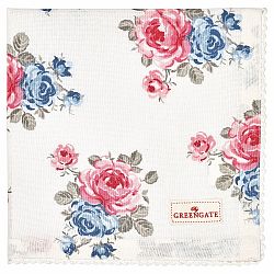 Bílý bavlněný ubrousek s krajkou Green Gate Hailey, 40 x 40 cm