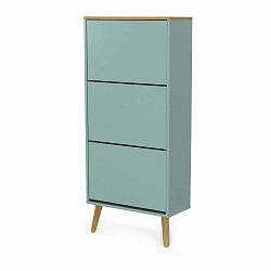 Bílý botník s nohami z dubového dřeva se 3 výkopy Tenzo Dot