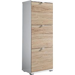 Bílý botník se zásuvkami v přírodní barvě Germania Colorado, výška 132 cm