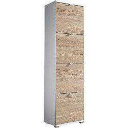 Bílý botník se zásuvkami v přírodní barvě Germania Colorado, výška 174  cm