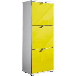 Bílý botník se žlutými zásuvkami Germania Colorado, výška 132 cm