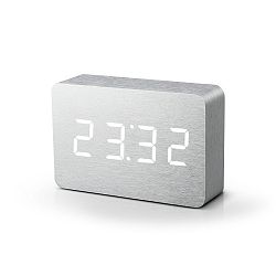 Bílý budík s bílým LED displejem Gingko Brick Click Clock