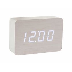 Bílý budík s bílým LED displejem Gingko Brick Click Clock