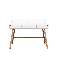 Bílý děstký pracovní stůl z dubového dřeva BELLAMY Lotta