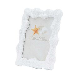 Bílý fotorámeček v pryskyřicovém rámu Mauro Ferretti Corallo, 15 x 20 cm