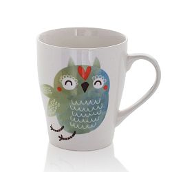 Bílý hrnek z kostního porcelánu s motivem sovy Sabichi Titch, 325 ml