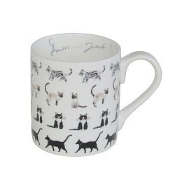 Bílý hrnek z kostního porcelánu Sophie Allport Kitty, 270 ml