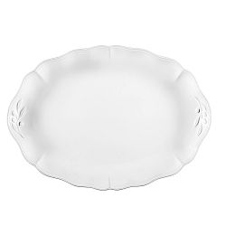 Bílý kameninový oválný tác Costa Nova Alentejo, ⌀ 40 cm