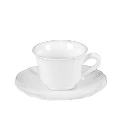 Bílý kameninový šálek na kávu s podšálkem Costa Nova Alentejo, 90 ml